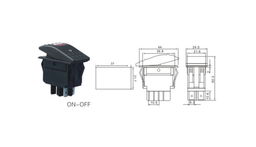 IC-134M Marin Switch Kare Işıklı On-Off