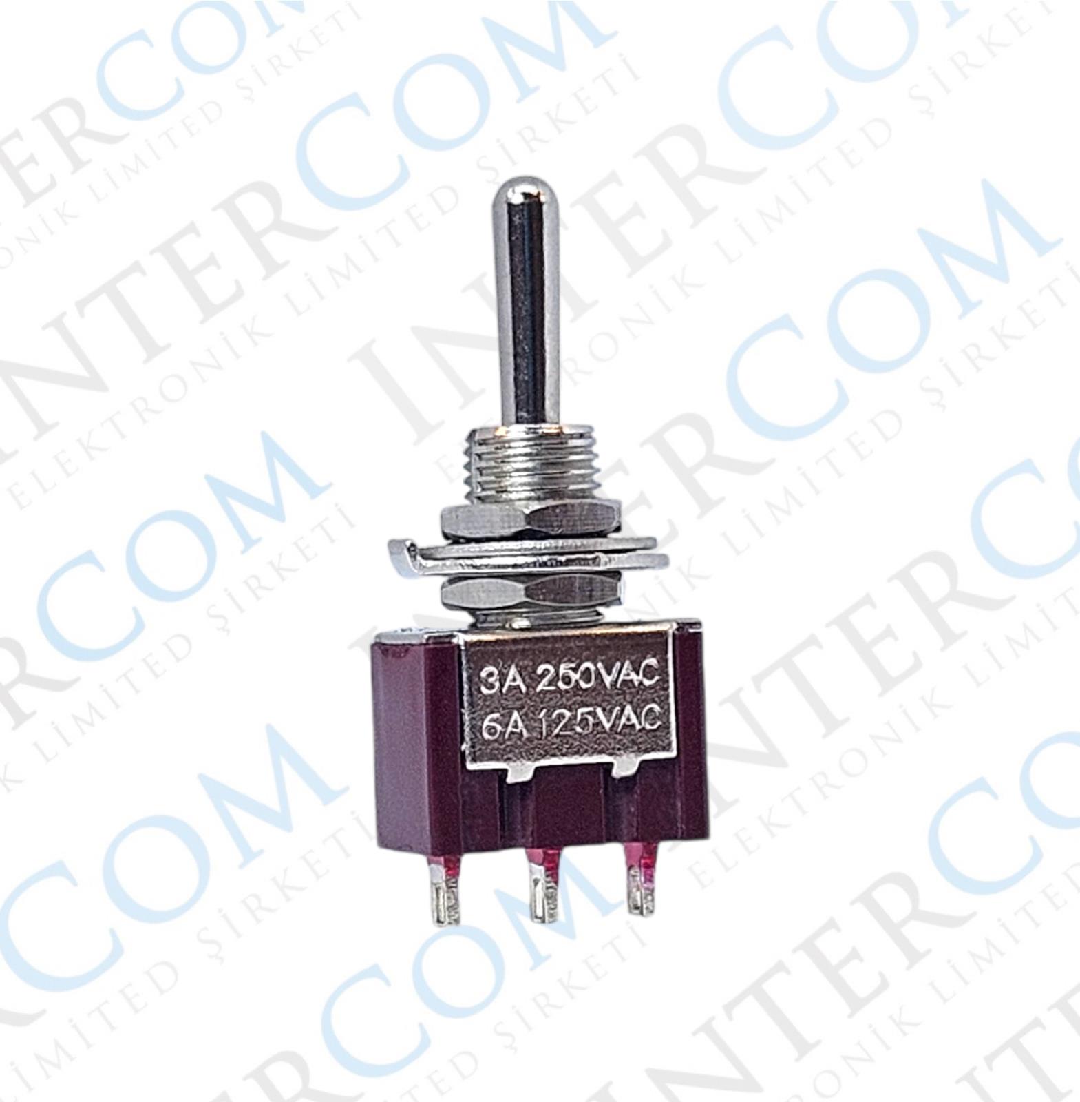 IC-142 Toggle Switch Yaylı ON-OFF-MOM (Kaliteli) Ø6mm MTS-113