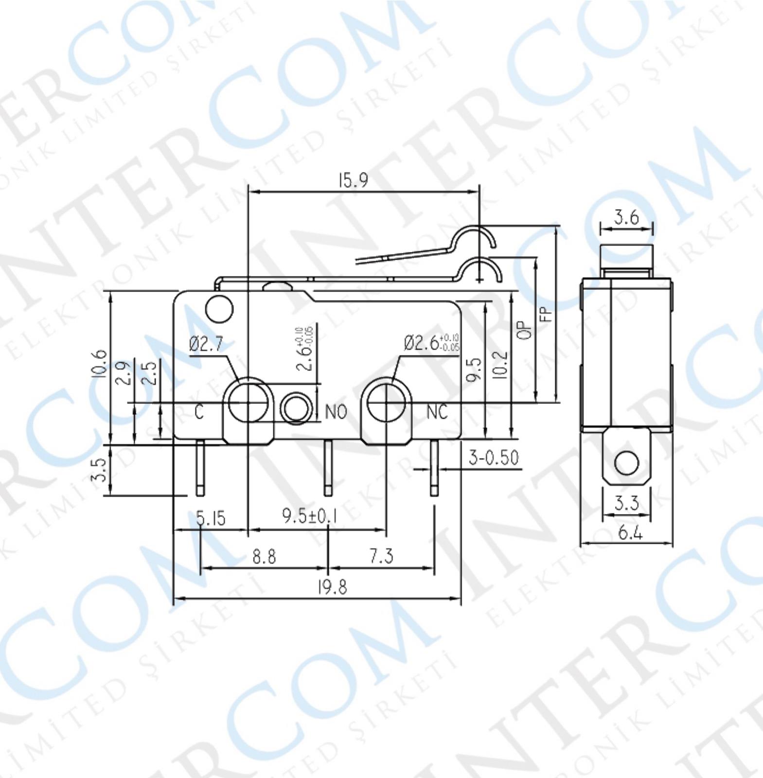 IC-163-4 Micro Switch Lehim Bacak Kısa Kancalı Palet