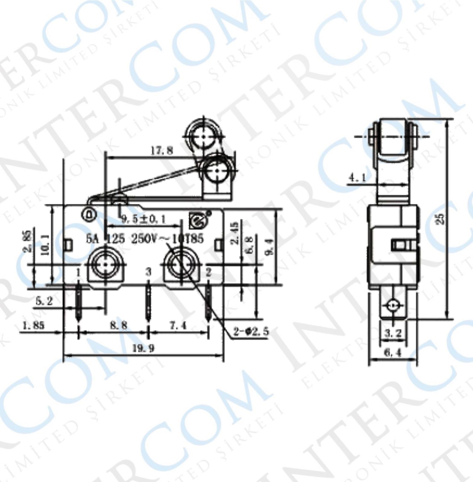 IC-168A Micro Switch Lehim Bacak Makaralı