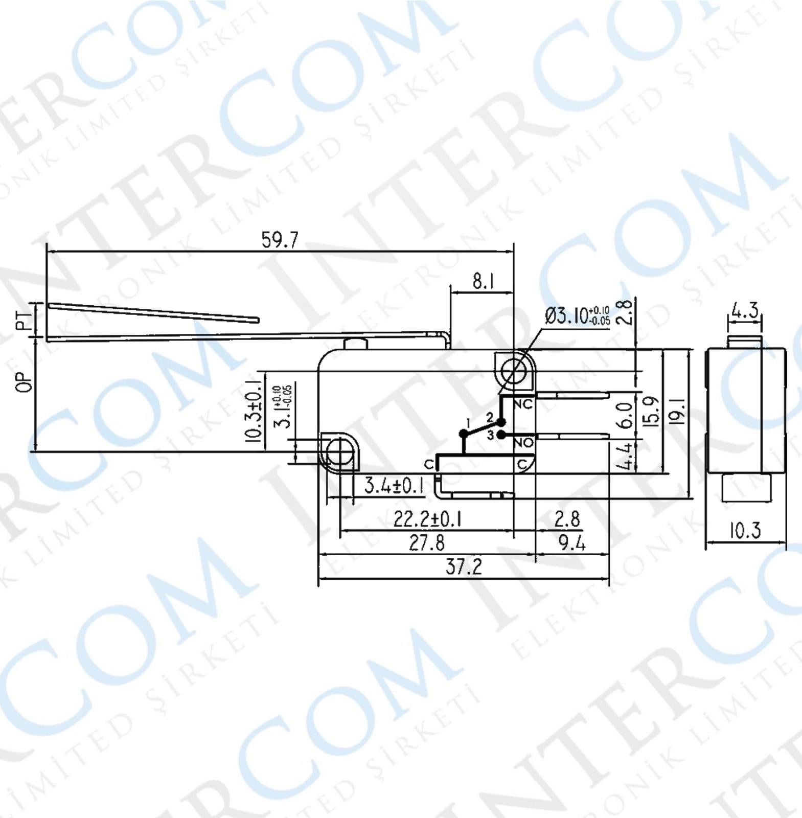 IC-170 Micro Switch Uzun Paletli 3A