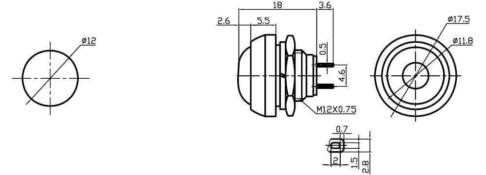 IC-184 Buton Ø12mm PBS33B