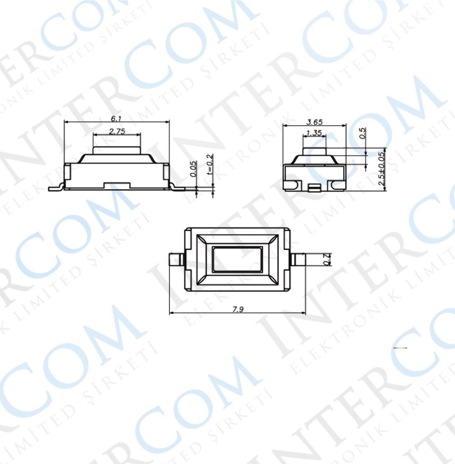 IC-201 Tact Switch Pioneer Buton 3x6x2.5mm SMD