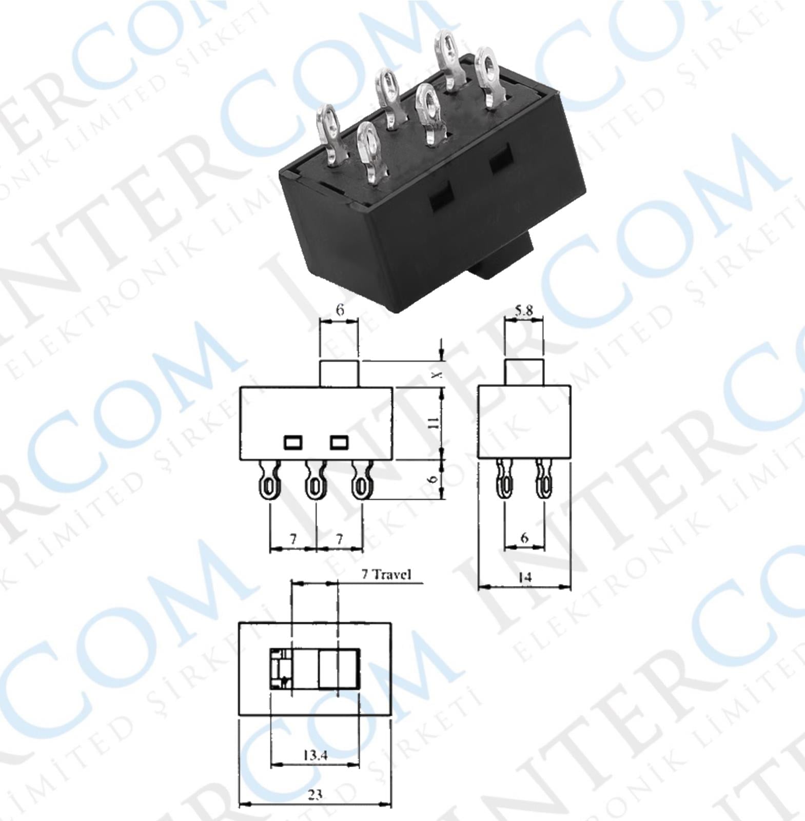 IC-210 Slide Switch 0-1 6P