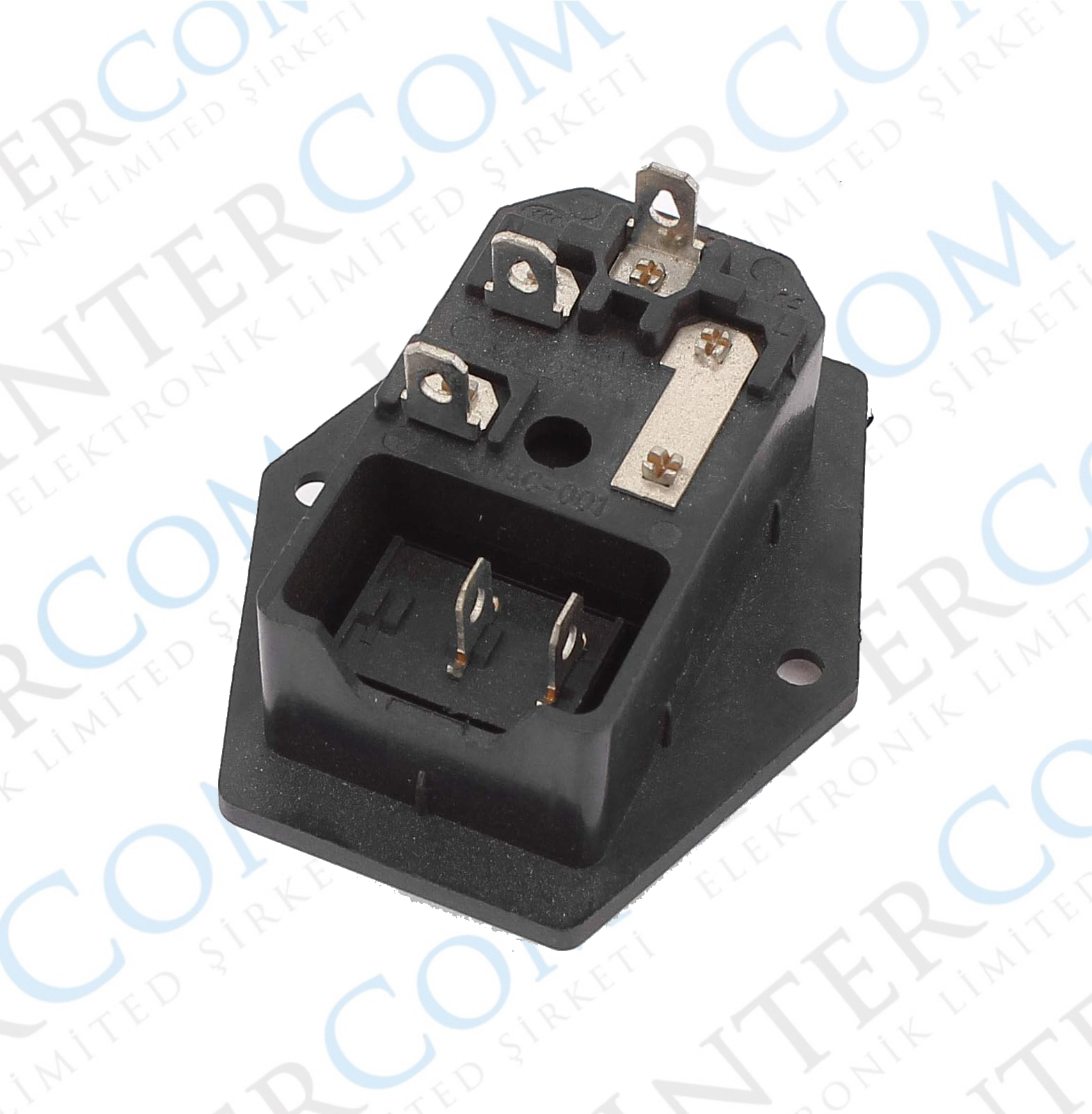 IC-214 C14 Power Soket Erkek Anahtarlı Fuseli Kulaklı AS-10E