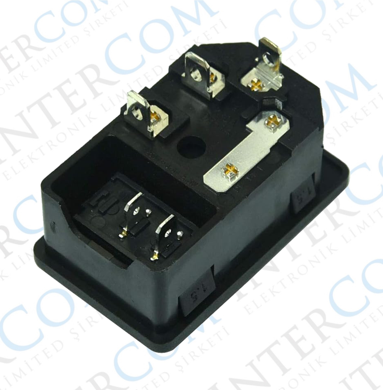 IC-214A C14 Power Soket Erkek Anahtarlı Fuseli Kulaksız AS-10