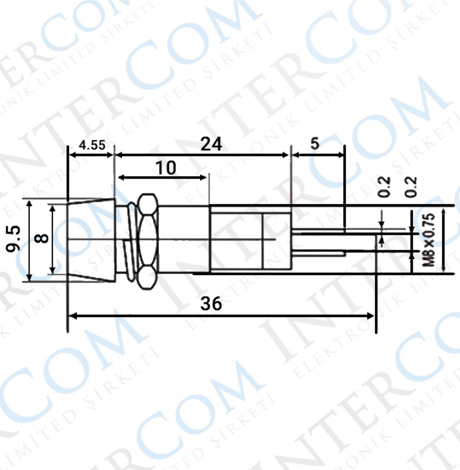 IC-225 Sinyal Lambası Metal 8mm 