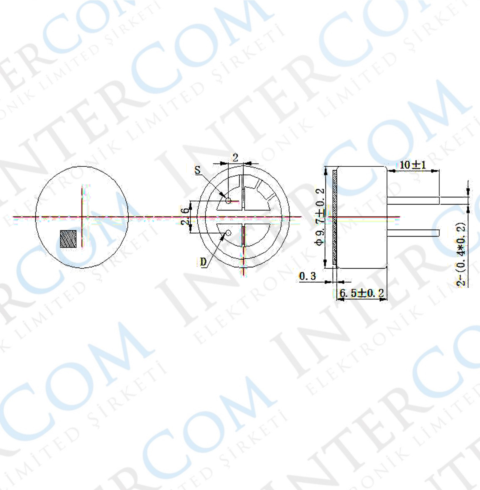 IC-229A Mikrofon Kapsülü 10x7mm Tel Bacak