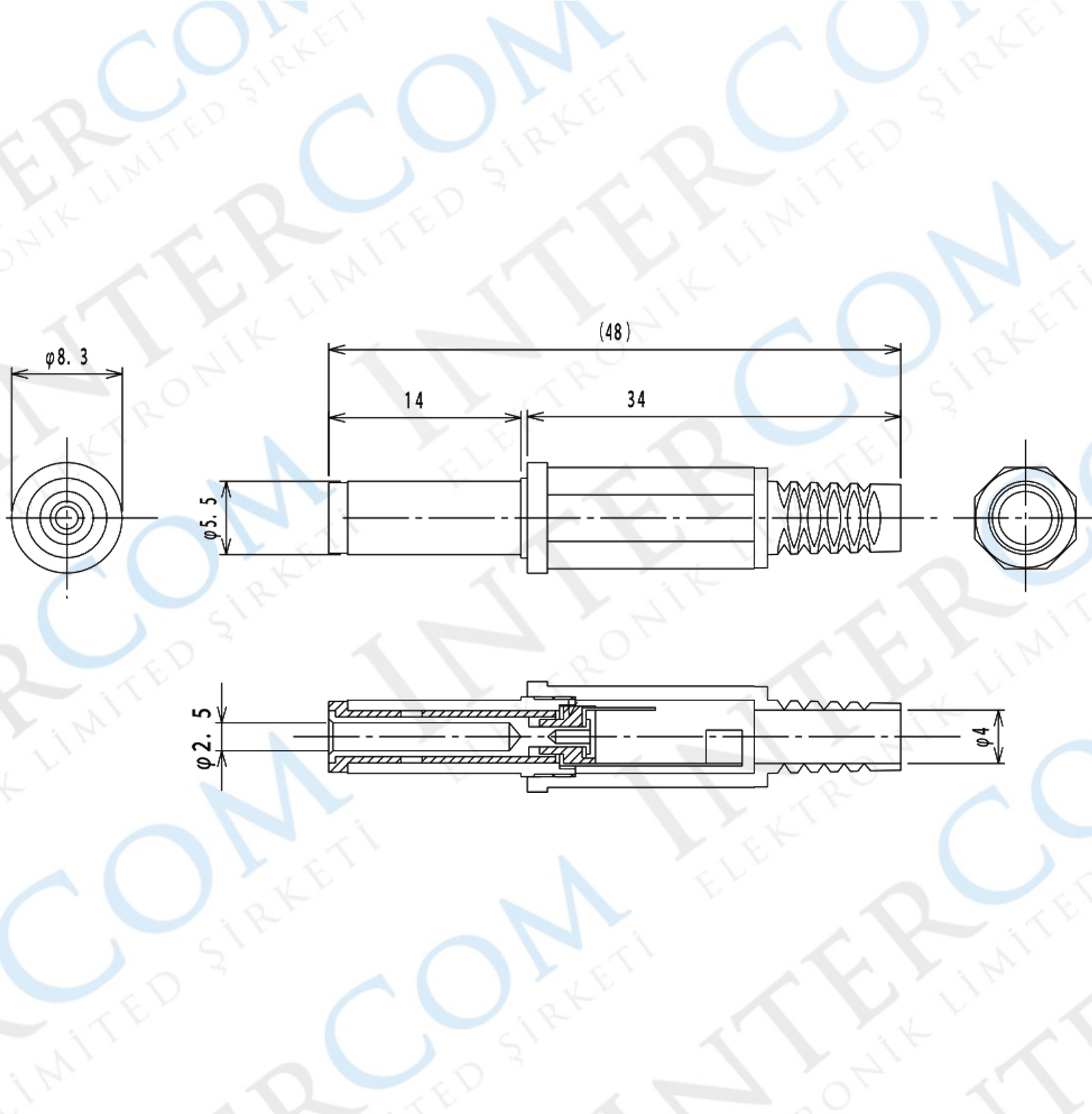 IC-253 DC Jak 2.5mm Uzun