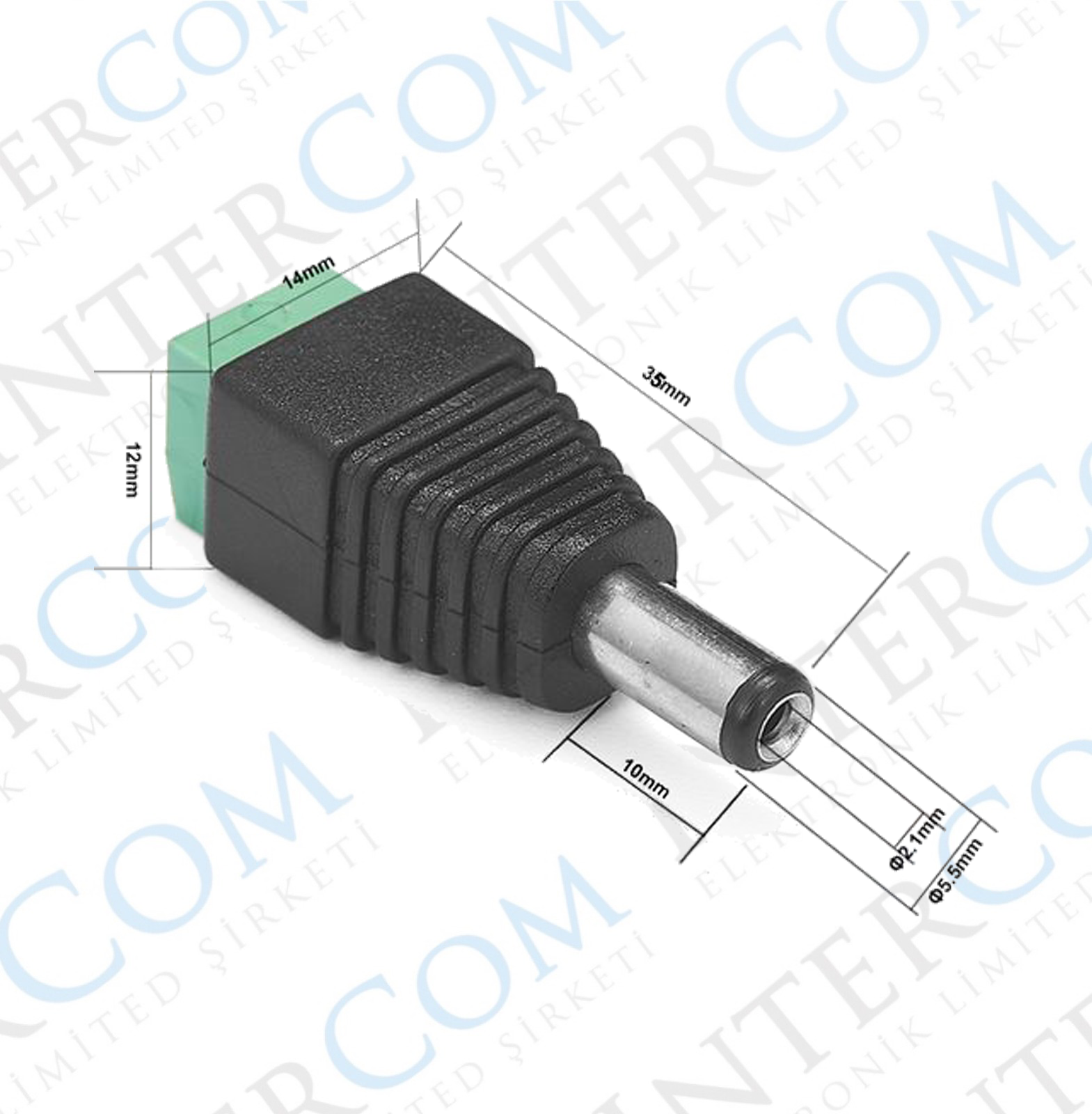 IC-254E Klemensli Jak Erkek 2,1mm