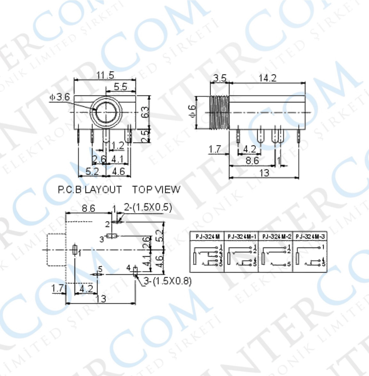 IC-259 Stereo Şase 3.5mm Somunlu