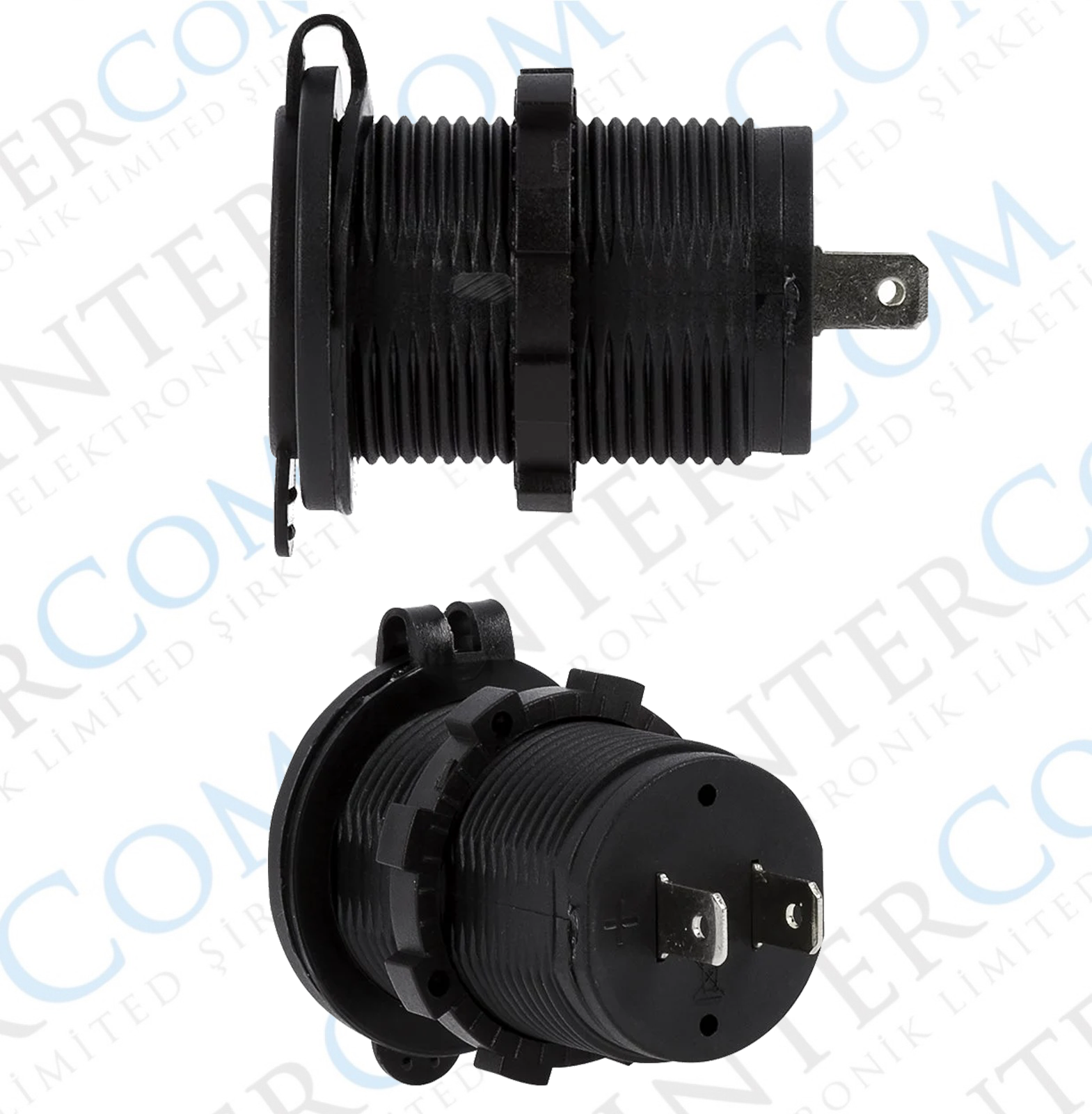 IC-266C Pano Tipi USB 8-32V Giriş 5V 1A ve 5V 2,1A Çıkış Kulaksız Ø30mm