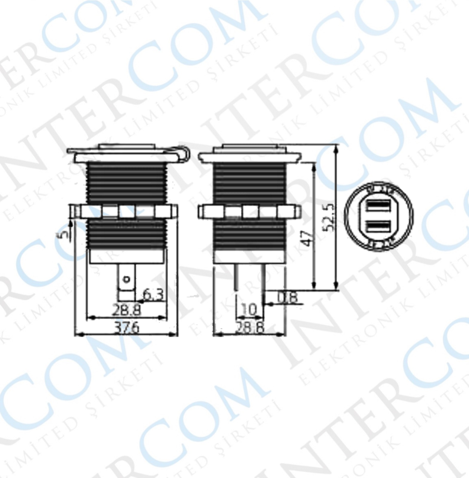 IC-266D Pano Tipi Voltmetreli 2li USB
