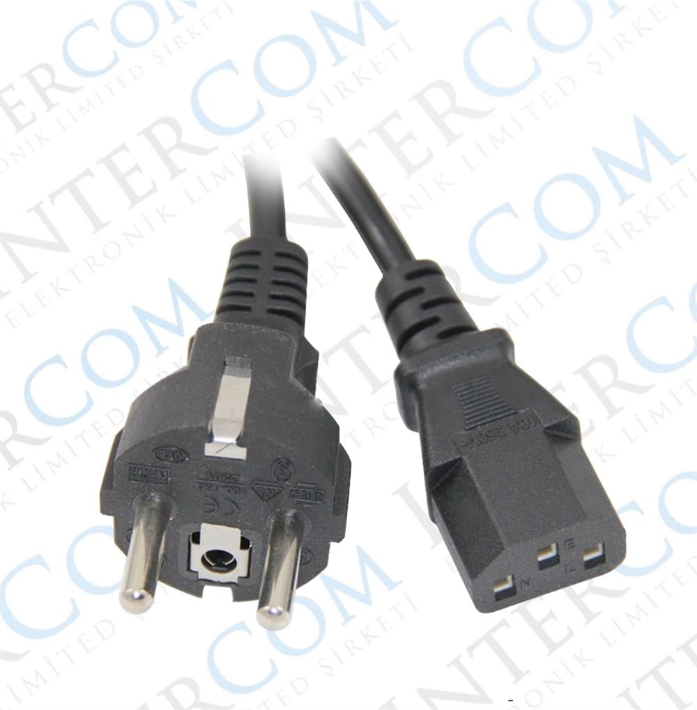 IC-268 Power Kablo Düz Erkek/Düz Dişi