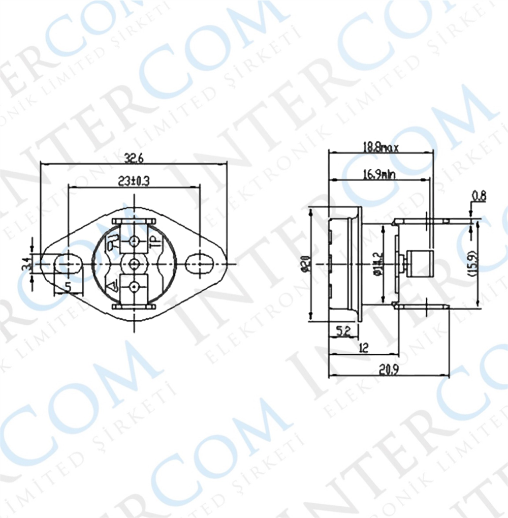 IC-269 Bi Metal Termostat Resetli Normalde Kapalı Kontak Plastik