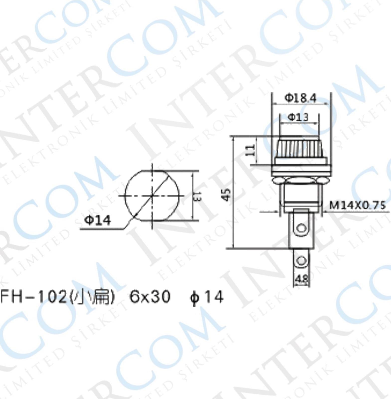 IC-236 Sigorta Yuvası 6x30mm Ø14mm