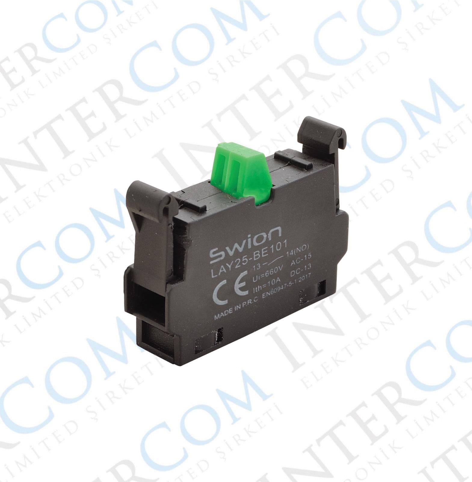 LAY25-BE101 22mm Kontak Normalde Açık - Yeşil