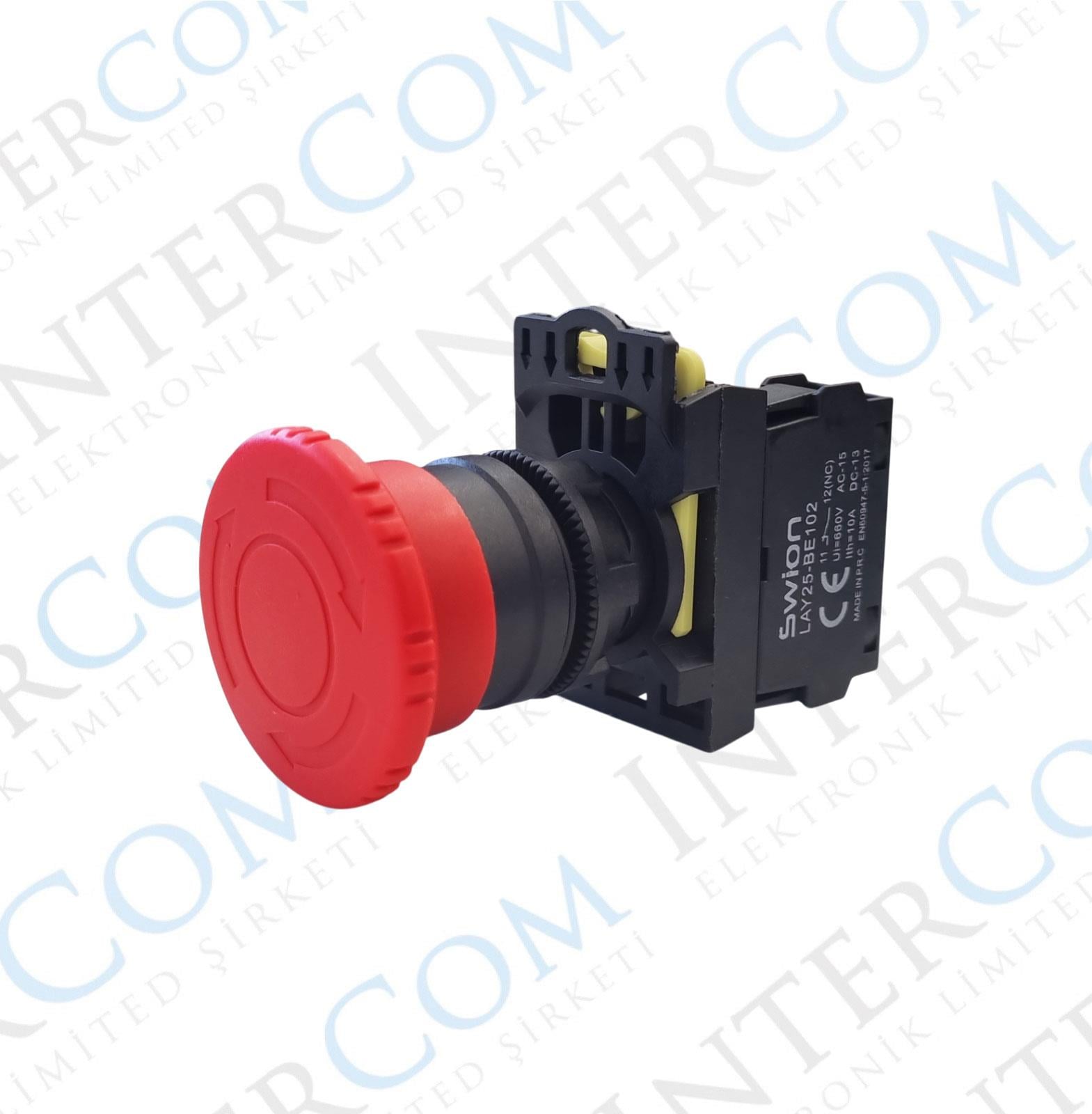 LAY25-ES542 22mm Acil-Stop Bas-Çevir 40mm