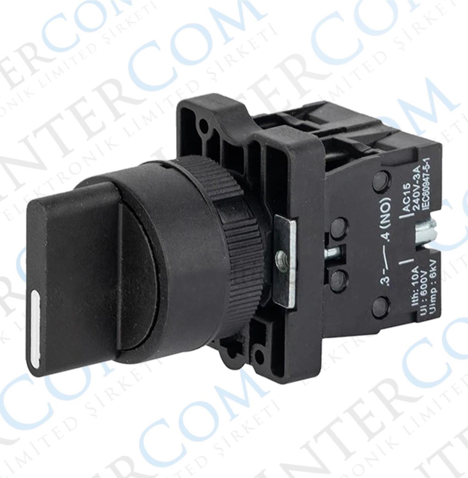 LAY5-ED53 22mm Kısa Mandal 1-0-2 Yaylı (2NO)