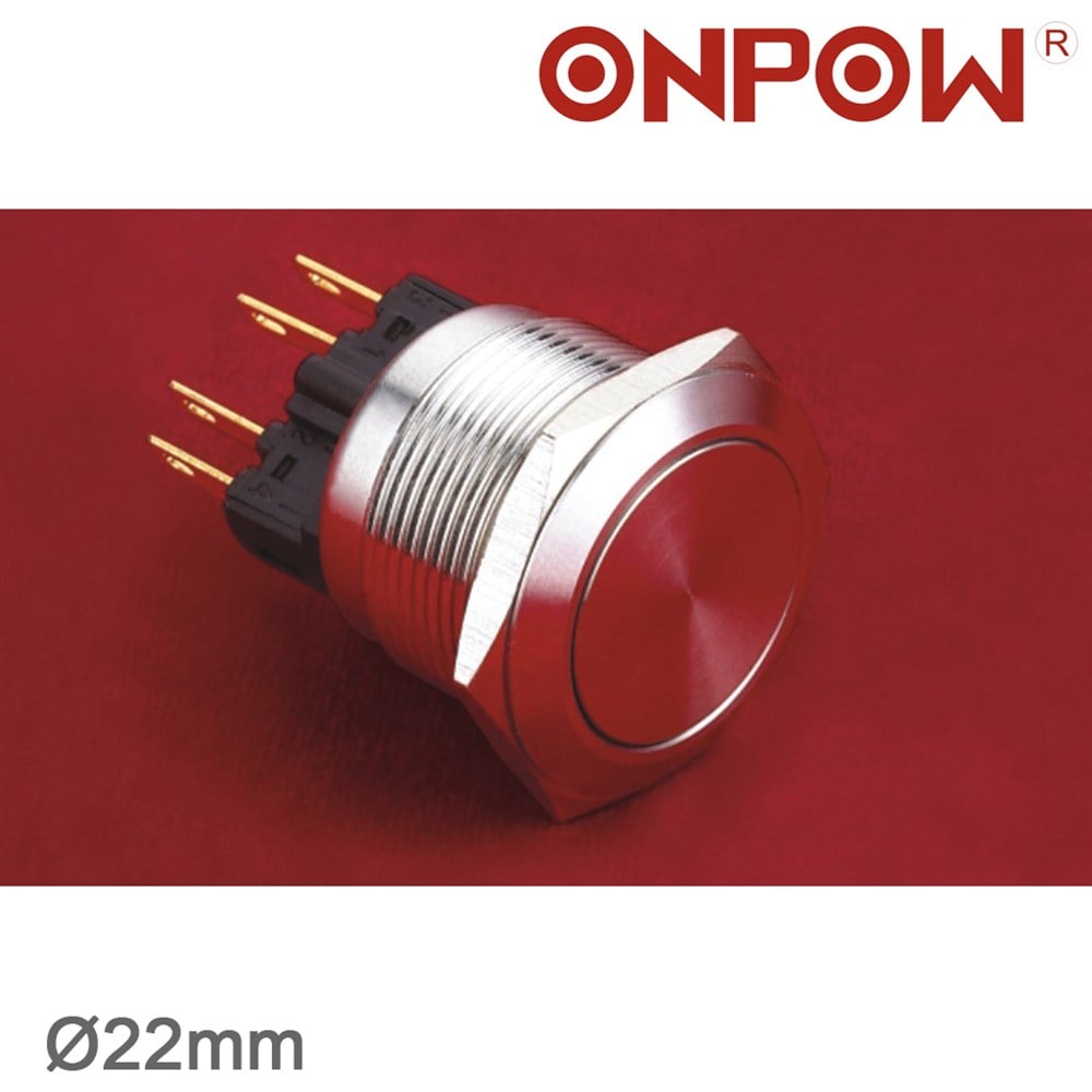 NO89 GQ22-11 22mm Metal Yaylı Buton IP65