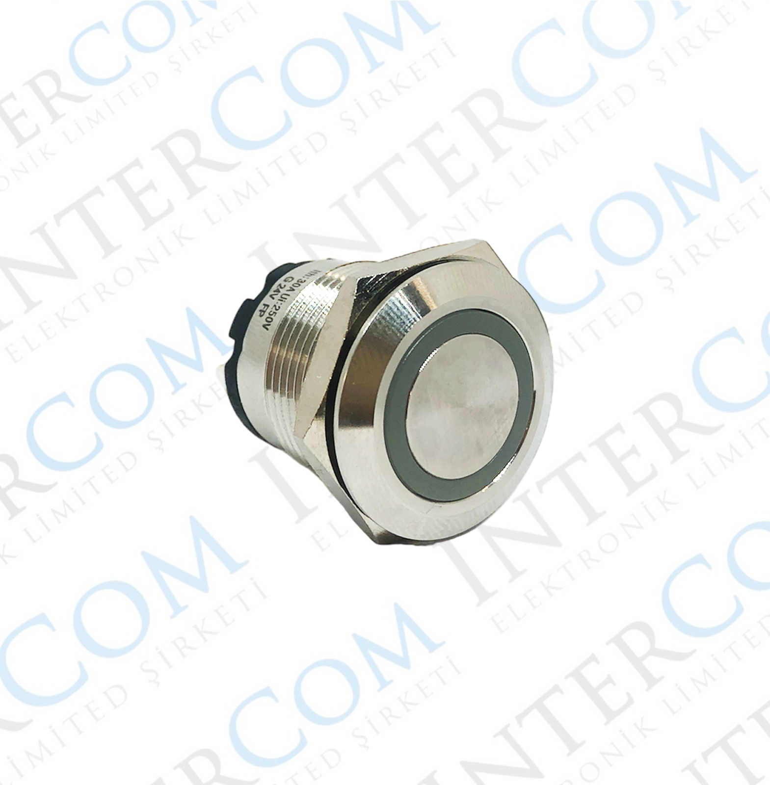 ONPOW6219F - 19mm Kalıcı Yeşil Ledli 24v Paslanmaz Çelik - 1NO IP67