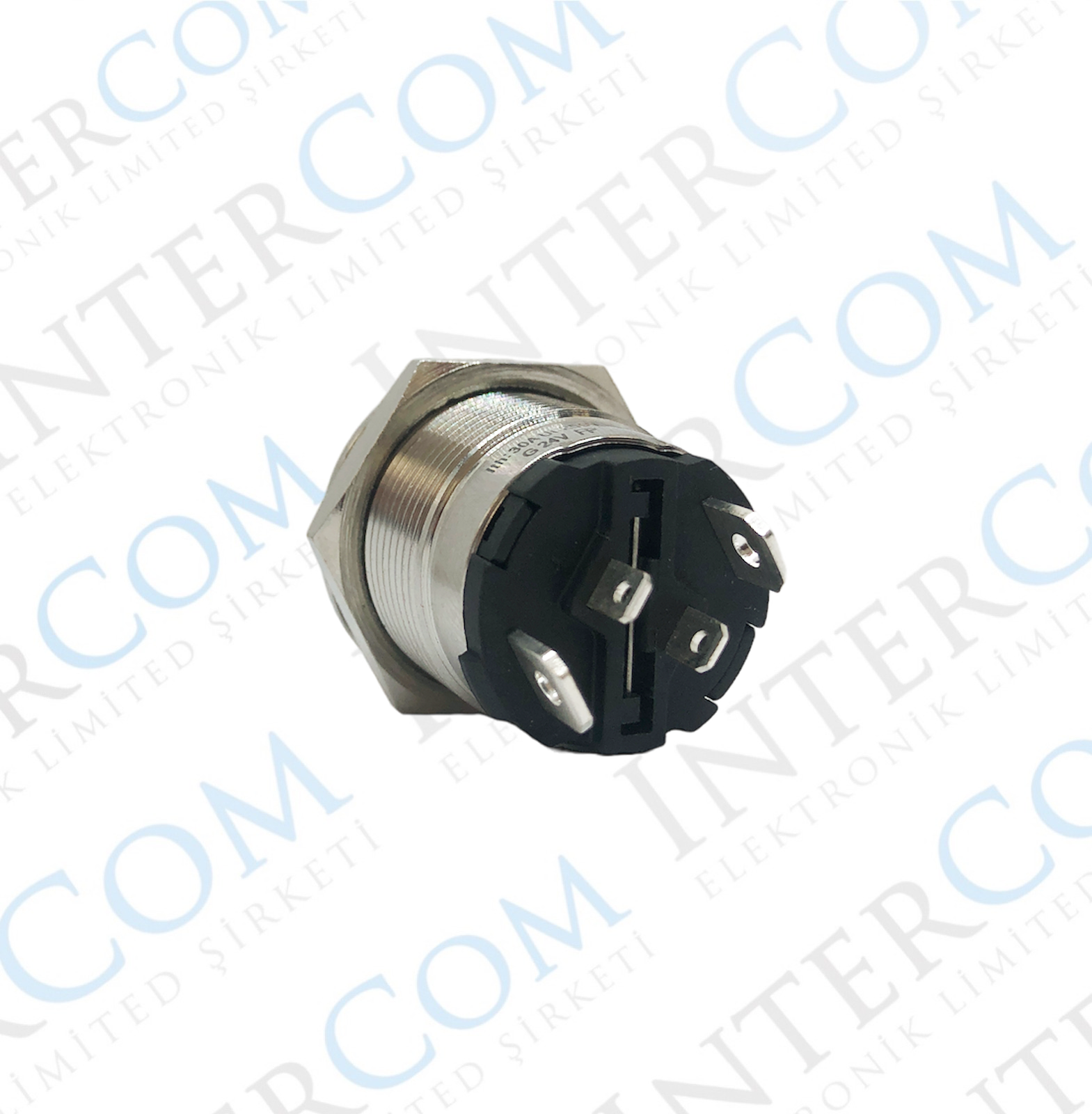 ONPOW6219F - 19mm Kalıcı Yeşil Ledli 24v Paslanmaz Çelik - 1NO IP67