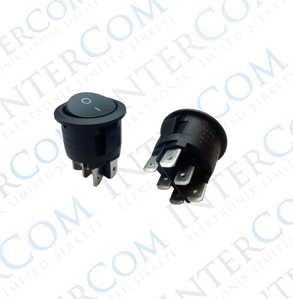 IC-133-6 YUVARLAK ANAHTAR ON-OFF 6P SİYAH