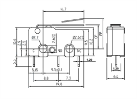 IC-166 Micro Switch İğne (PCB) Bacak Paletli