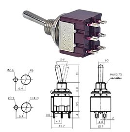 IC-144A Toggle Switch ON-OFF (Kaliteli) Ø6mm MTS-202