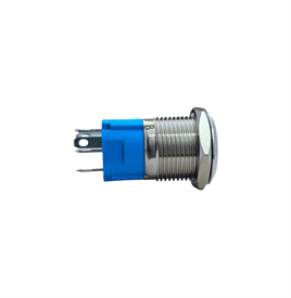 E39-1 16MM METAL BUTON YAYLI 12-24V BEYAZ LED 1NO/1NC