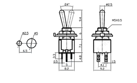 IC-138 Toggle Switch ON-OFF Ø5mm SMTS-202