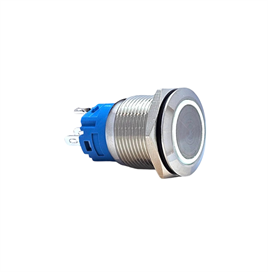 E59 19MM METAL BUTON YAYLI 12-24V BEYAZ LED 1NO/1NC