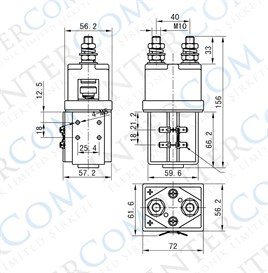 2li Selenoid Kontaktör 12V/24V 400A