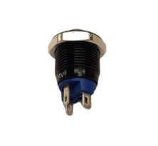 12mm Metal MAVİ LEDli Yaylı Buton IP67