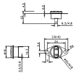 IC-269 Bi Metal Termostat Normalde Kapalı Kontak Seramik