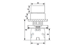 LAY5-ED53 22mm Kısa Mandal 1-0-2 Yaylı (2NO)