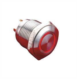 GQ16F-10E 16mm Metal LED'li Yaylı IP65
