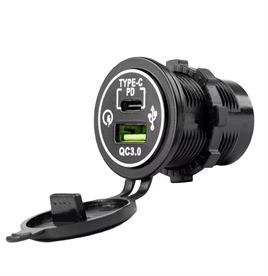 IC-266C-5 Pano Tipi USB 3.0 + Type-C Soket 12-24V - TYPE-C 30W - USB 18W