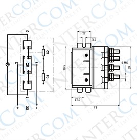 4 Kutuplu M6 Selenoid Röle 12V/24V - 250A