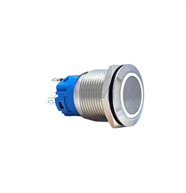 E47 19MM METAL BUTON KALICILI 12-24V BEYAZ LED 1NO/1NC