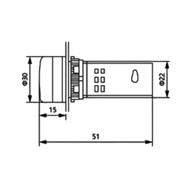 AD22-22VA 22mm Dijital Volt-Ampermetre