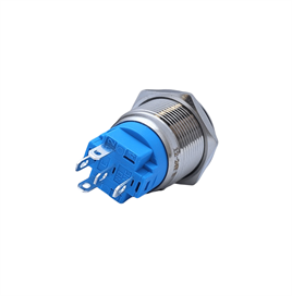 E59 19MM METAL BUTON YAYLI 12-24V BEYAZ LED 1NO/1NC