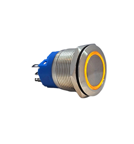 E75 22MM METAL BUTON YAYLI 12-24V TURUNCU LED 1NO/1NC