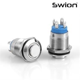 D12A-W | 12MM METAL KALICILI BUTON 12-24V BEYAZ LED