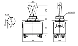 IC-156 Toggle Switch 4P ON-OFF Ø12mm KN3C-201