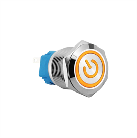 E48T 19MM METAL BUTON KALICILI 12-24V TURUNCU LED 1NO/1NC