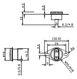 IC-269 Bi Metal Termostat (B) Normalde Açık Kontak Plastik