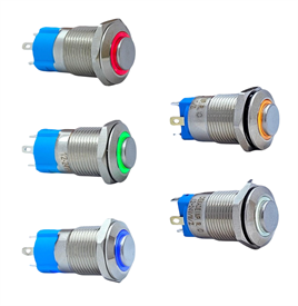 12MM KALICILI LEDLİ METAL BUTON - 1NO - IP67