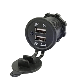 IC-266C Pano Tipi USB 8-32V Giriş 5V 1A ve 5V 2,1A Çıkış Kulaksız Ø30mm