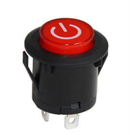 IC-180F 26mm Kalıcı Ledli Rocker Buton Power Simgeli